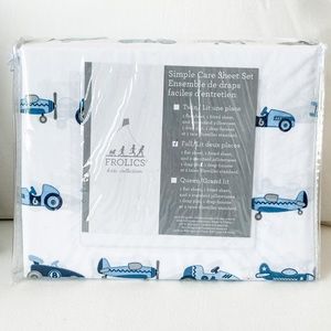 NWT Frolics Boys Vintage Cars/Planes Sheet Set - Full - Easy Care